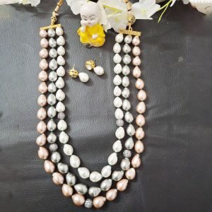 Shell Pearls Multilayered Mala - Kosha
